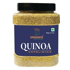 Siridhanya organic and unpolished Quinoa | Gluten free | rich in protein | Weight Loss alternative to Rice and Wheat | High In Iron & Fiber | Naturaly grown from Andhra Pradesh (900, pack of 1)
